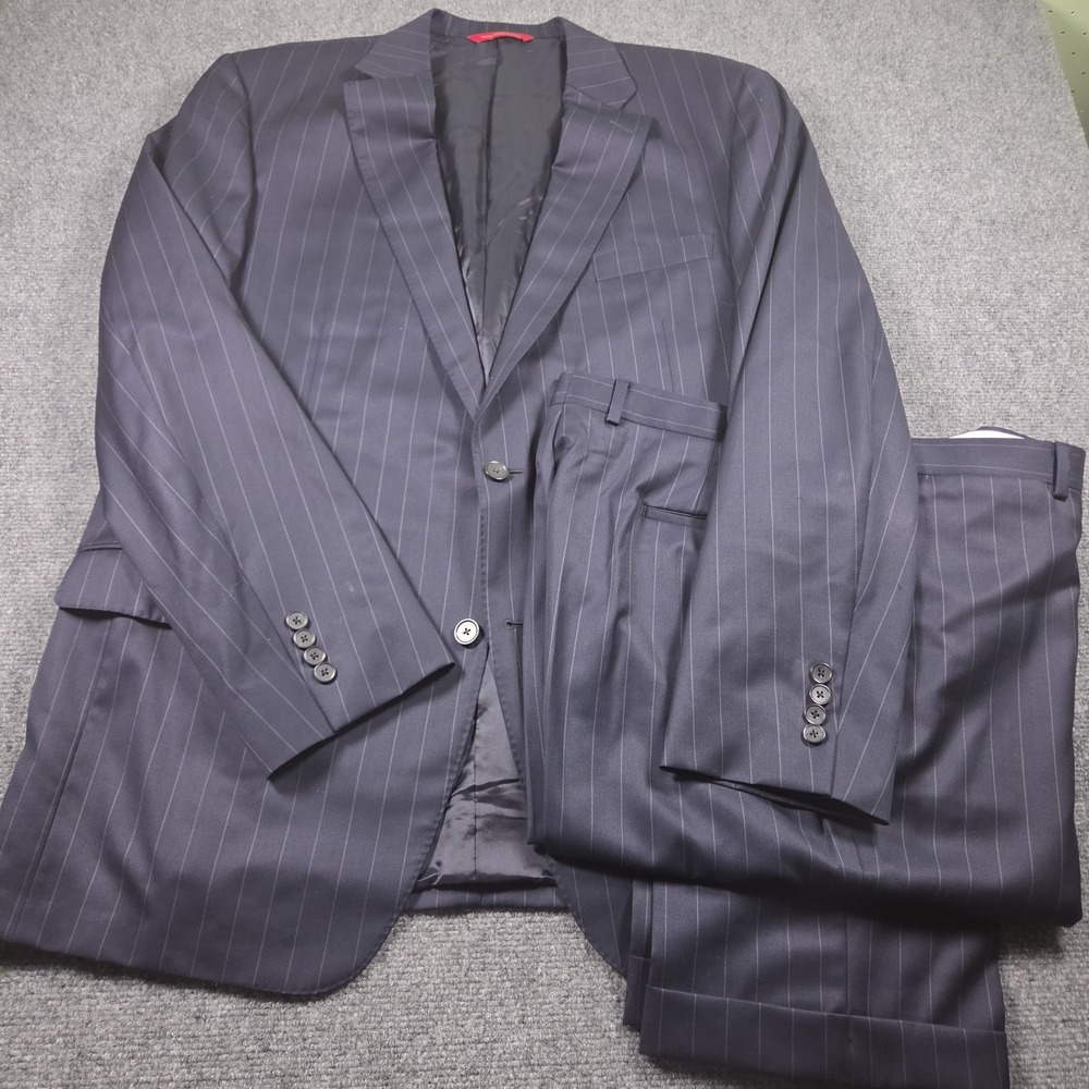 Samuelsohn Loro Piana EXTREME Navy Super 120's Full Suit Jacket 46R & 38 Pants